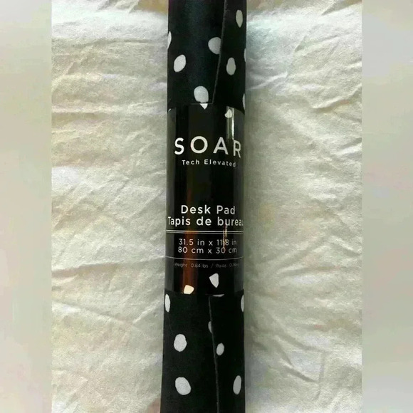 NEW Soar Polka Dot Desk Mat Black Mouse Pad - Picture 1 of 3